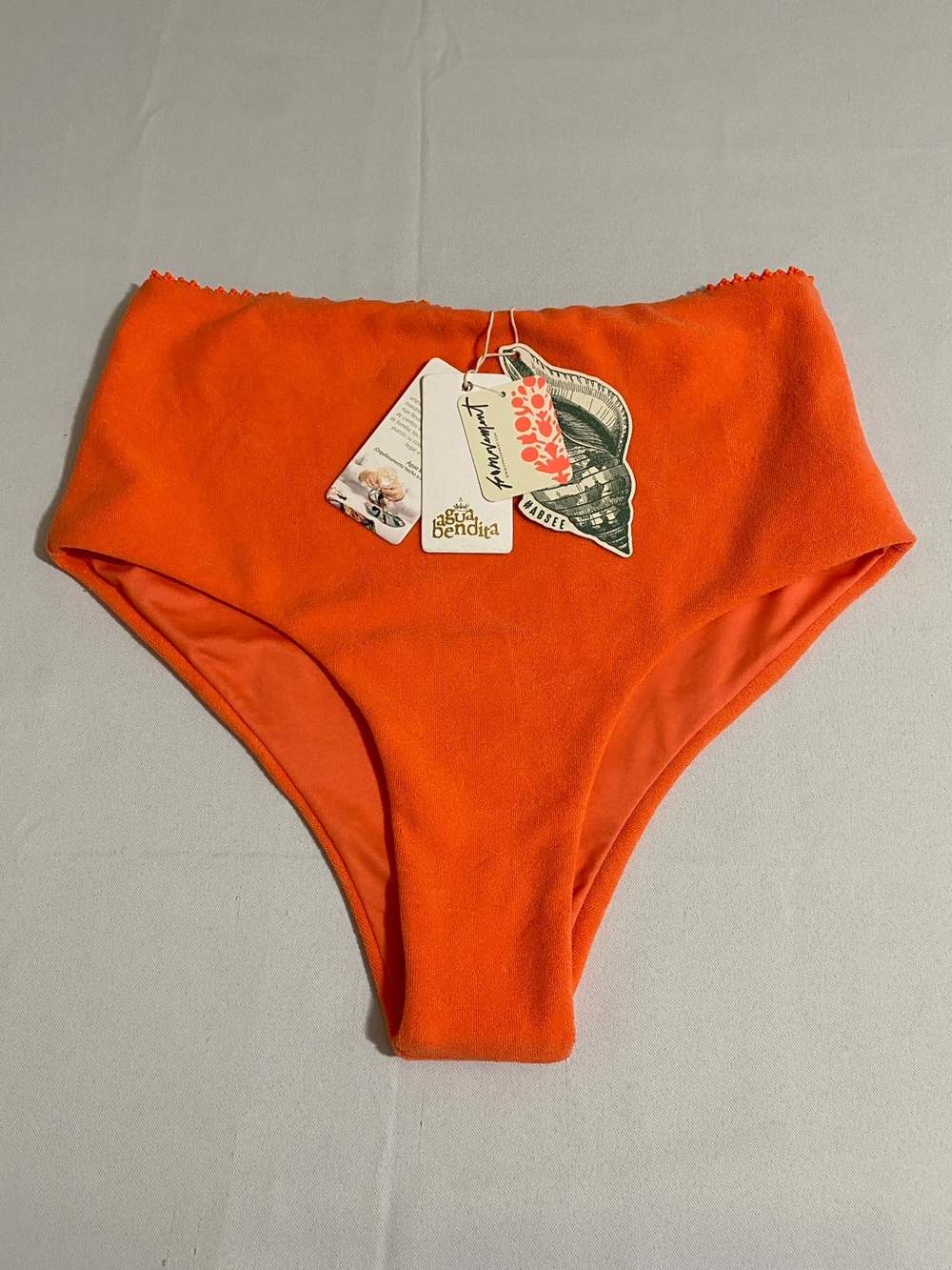AGUA BENDITA Reversible Hi-rise Terry Cloth Bikini Bottom Women's Size M